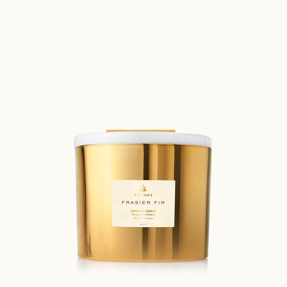 Thymes Frasier Fir Gold 3-Wick Candle image number 1